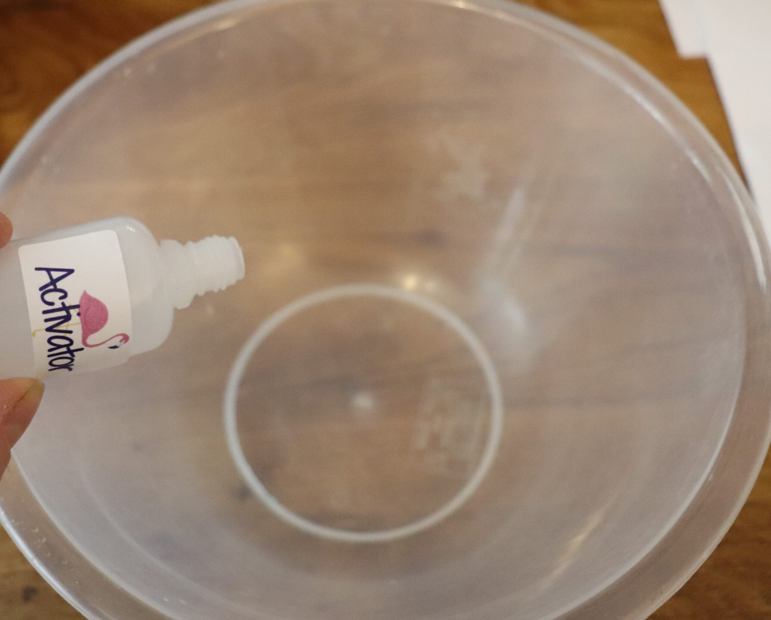 pour the activator into a bowl pour the activator into a bowl
